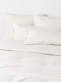 Capa de edredão em linho lavado com riscas finas Rinna