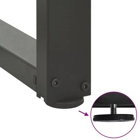 Pés para mesa de bar em forma de T, 2 peças, antracite, 60x35x(90-91)