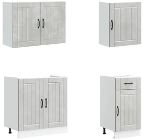 7 peças armário de cozinha conjunto Lucca cinzento cimento
