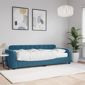 Sofá-cama com colchão 80x200 cm veludo azul