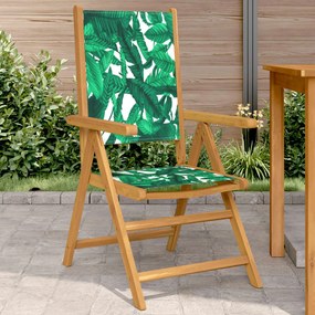 vidaXL Cadeiras de jardim 2 pcs acácia maciça/tecido padrão de folhas