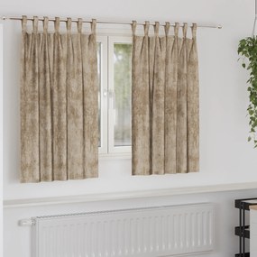 vidaXL Cortinas de Veludo 2 pcs com Ilhós Champagne 140x140 cm