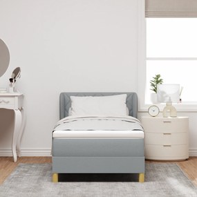Cama Box com Colchão vidaXL - Cinza Claro, 90x200 cm, Tecido