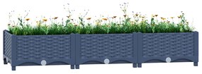 Canteiro elevado 120x40x23 cm polipropileno