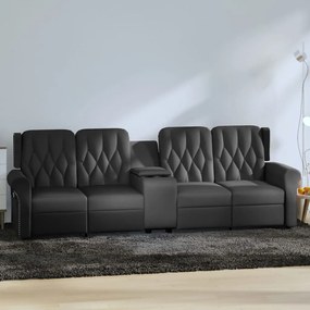 vidaXL Poltrona massagens 4 lug. +suporte copo preto brilhante
