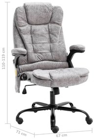 Cadeira de massagens p/ escritório couro artificial cinza-claro