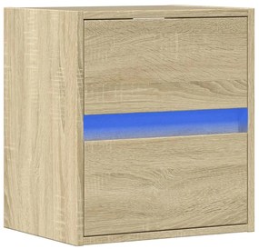 Móvel de parede p/ TV c/ luzes LED 41x31x45 cm carvalho sonoma