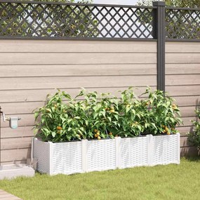 vidaXL Jardineiras de Jardim 1 pc Branco 160 x 40 x 37.5 cm Plástico