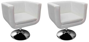 Cadeiras de bar 2 pcs couro artificial branco