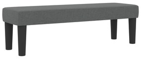 Cama Box Spring com Colchão &amp; Banco Cinza Escuro 120x200 cm Tecido