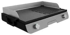 Grelhador elétrico PerfectRoast 3000 Inox  3000 W, superfície de cozinha mista, revestimento anti-aderente Rockstone, termostato regulável, bandeja de