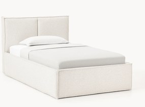 Cama de solteiro estofada em bouclé com arrumação Dream