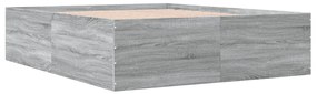 Estrutura de cama 160x200 cm derivados de madeira cinza sonoma