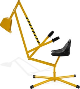 Escavadora de areia para crianças com controlos de duas mãos e pá flexível, assento giratório 360° e encosto 123 x 62 x 62 cm amarelo