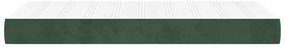 Colchão de molas ensacadas 100x220x20 cm veludo verde-escuro
