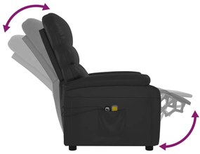 Poltrona de massagens elétrica couro artificial preto