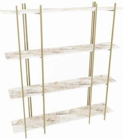 Estante Moss – Branco e Dourado – 160x180x29,6 cm