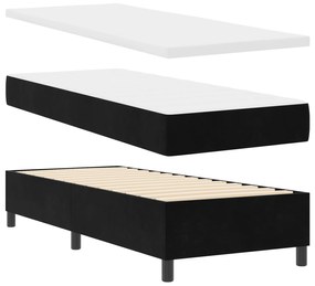 Cama Box Spring vidaXL com Colchão e LED Preto 80x200 cm Veludo