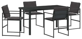 Conjunto de Jantar de Jardim de 5 Peças com Almofadas de Textileno Pre