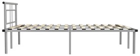 Estrutura de cama metal 160x200 cm cinzento