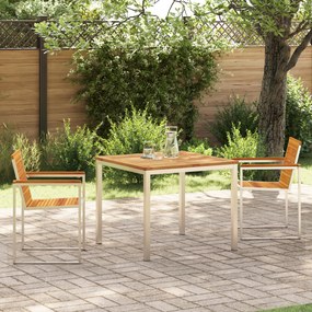 Conjunto de Jantar de Jardim vidaXL 3 Peças Madeira Sólida de Acácia