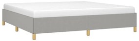 Estrutura de cama sem colchão 200x200 cm tecido cinzento-claro