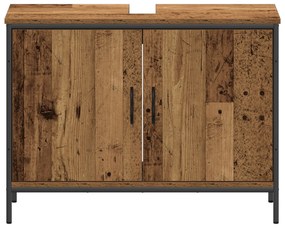 Conjunto de Móveis para Casa de Banho 4 Peças Madeira Envelhecida Made