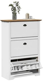 Sapateira BODO 80x35x118 cm branco e castanho