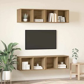Gabinete de TV de Parede 4 pcs carvalho artisiano