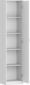 HOMCOM Armário de cozinha, armário de armazenamento de 5 níveis, prateleiras ajustáveis, para sala de estar, cozinha, despensa, madeira, branco | Aosom Portugal
