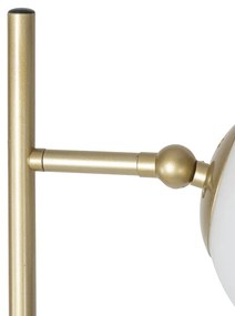 LED Candeeiro de pé inteligente dourado com vidro fosco incl. 2 Wifi P45 - Pallon Art Deco