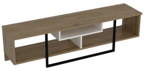 Móvel TV Asal – Branco/Preto/Carvalho – 149,4 cm x 40,2 cm x 35,2 cm