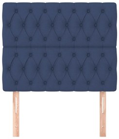 Cabeceira de cama 2 pcs tecido 90x7x78/88 cm azul