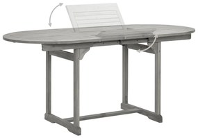 Mesa de jantar p/ jardim (120-170)x80x75 cm acácia maciça
