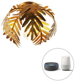 LED Candeeiro de teto inteligente vintage dourado 24 cm com WiFi ST64 - Botanica Retro,Rústico