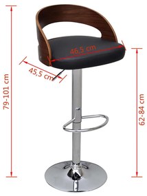 Bancos de bar 2 pcs madeira curvada