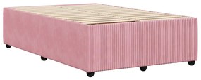 Estrutura de cama 120x200 cm veludo rosa