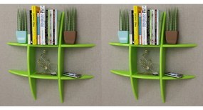 275995 vidaXL Prateleiras de parede 2 pcs verde