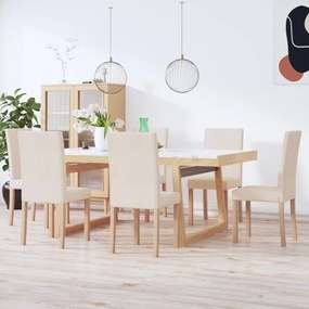 vidaXL Cadeiras de jantar 6 pcs tecido cor creme