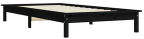 Estrutura cama de solteiro pequena 75x190 cm pinho maciço preto