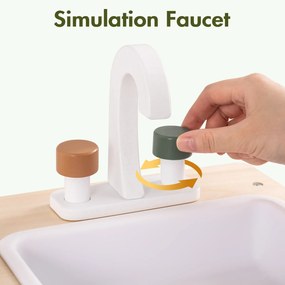 Cozinha Infantil de Madeira par Crianças 80 cm x 55 cm x 29,6 cm Verde Vintage