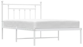 Estrutura de cama em metal com cabeceira 107x203 cm branco