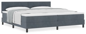 Cama Box Spring com Colchão vidaXL Cinza Escuro 200x200 cm Veludo