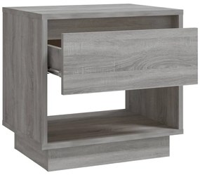 Mesa de cabeceira 45x34x44 cm aglomerado cor sonoma cinzento