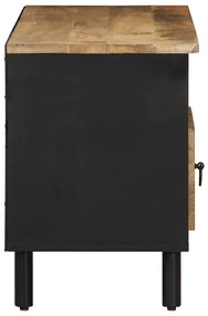 Móvel de TV 100x33,5x46cm madeira mangueira áspera maciça preto