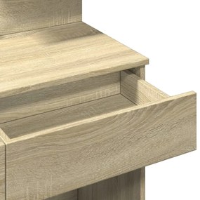 Toucador com LEDs 100x40x130 cm carvalho sonoma