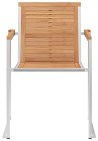 Cadeiras de jardim 8 pcs c/ almofadões madeira de teca maciça