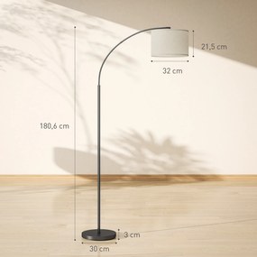 Candeeiro de pé com comando à distância, abajur ajustável, 11 temperaturas de cor e 11 níveis de luminosidade, temporizador, preto