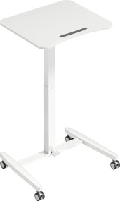 HOMCOM Mesa Ajustável em Altura, Tampo Inclinável, Rodízios e Estrutura em Aço, 60,5 x 52 x 75-114 cm, Branco | Aosom Portugal