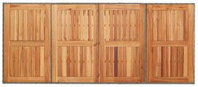 Mesa de jardim com tampo em acácia 190x80x75 cm vime PE cinza